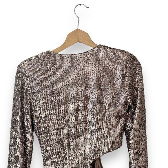 Jonathan Simkhai Conrad Hammered Sequins Blazer Mini Dress Latte 2 Women’s - Picture 8 of 10